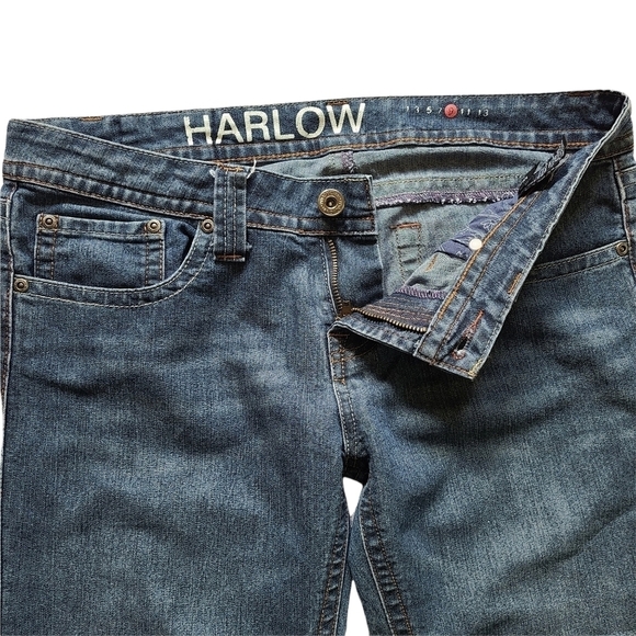Harlow blue denim jean capris cutoffs  clamdiggers - Picture 4 of 11